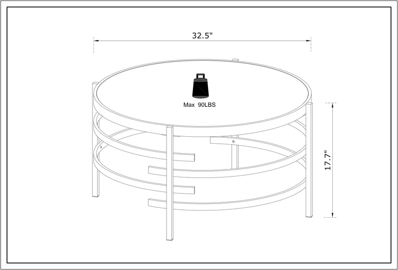 32.48'' Chrome Round Coffee Table With Sintered Stone Top & Sturdy Metal Frame, Modern Coffee Table For Living Room - Silver