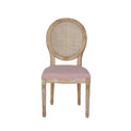 Elegant Dining Chair Set With Cane And Fabric Upholstery