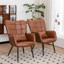 Modern Accent Arm Chair High Back With Metal Legs And Soft Padded