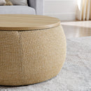 Round Storage Ottoman, 2 In 1 Function, End Table And Ottoman