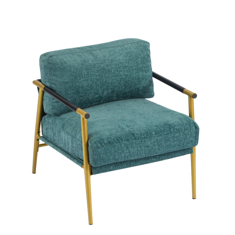 Modern Accent Chair With Plush Cushions, Cozy Seating