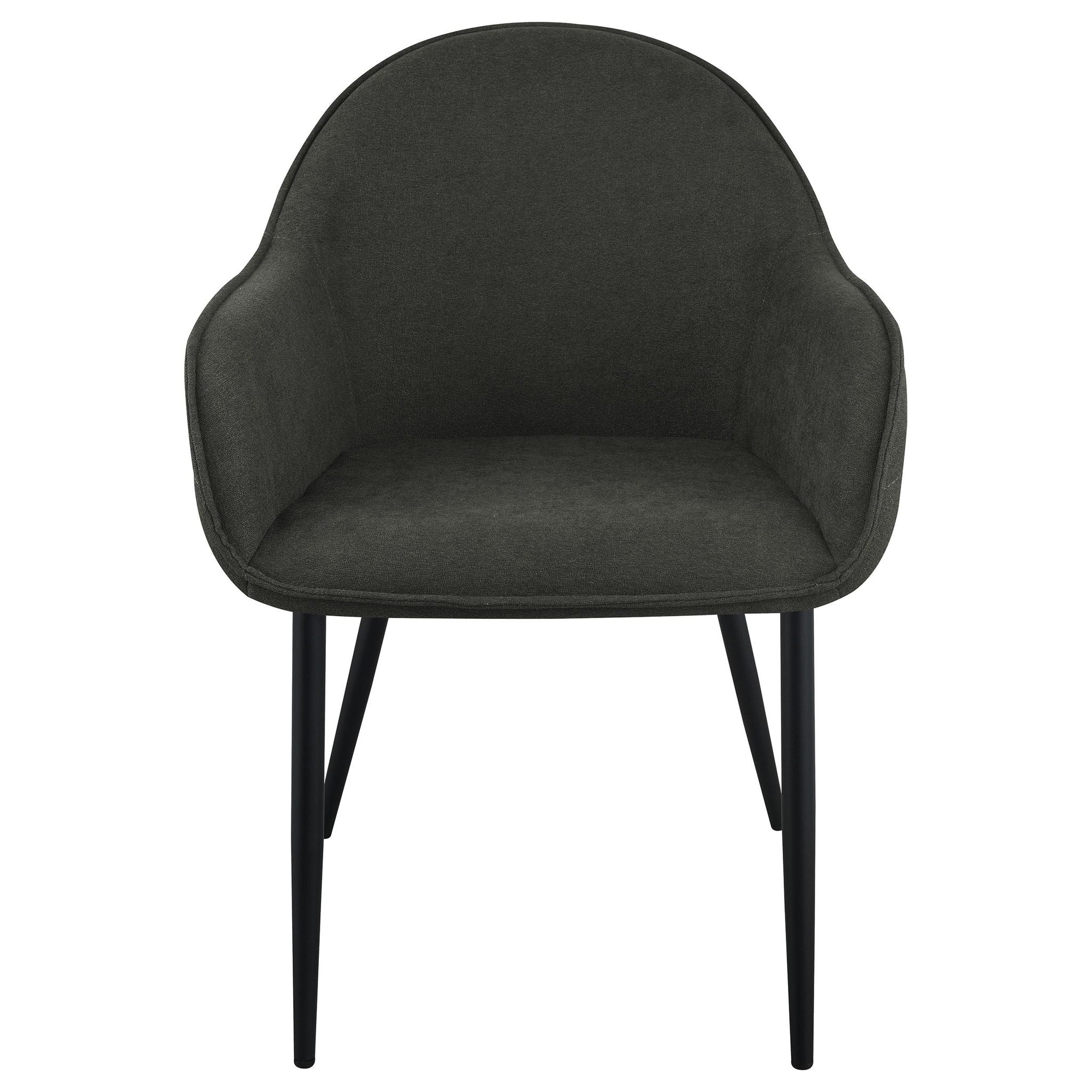 Emma Fabric Upholstered Dining Arm Chair Charcoal (Set of 2) - Atlantic Fine Furniture Melbourne FL