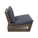 Outdoor Loveseat With Slat Paneling And Water Resistance Cushion - Dark Gray