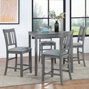 5 Pieces Dining Table Set, Counter Height Kitchen Table Set With Square Table And 4 Upholstered Chairs