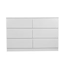 6 Drawer Dresser With Spacious Countertop And Concealed Handles