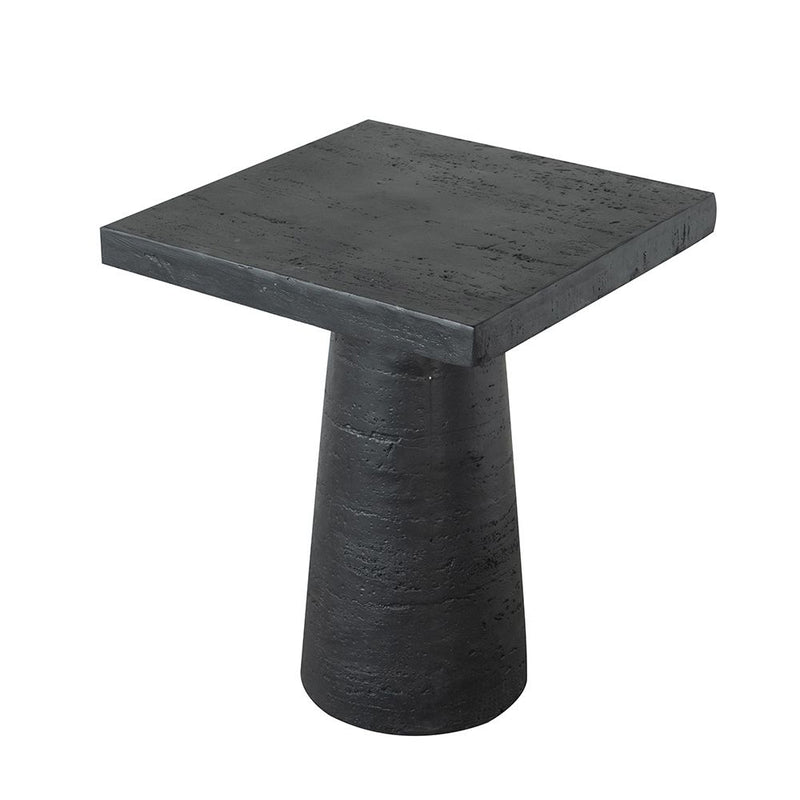 Square Side Table With Pedestal Base