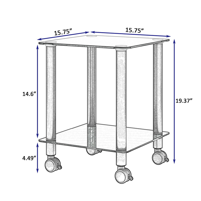 Side Table, 2 Tier Space End Table, Modern Night Stand, Sofa Table, Side Table With Storage Shelve