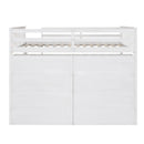 Full Size Loft Bed with 8 Open Storage Shelves and Built-in Ladder, White