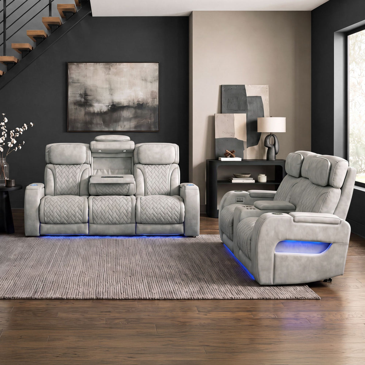 Prime Time Sofa Set in Black by Elements International, view 13