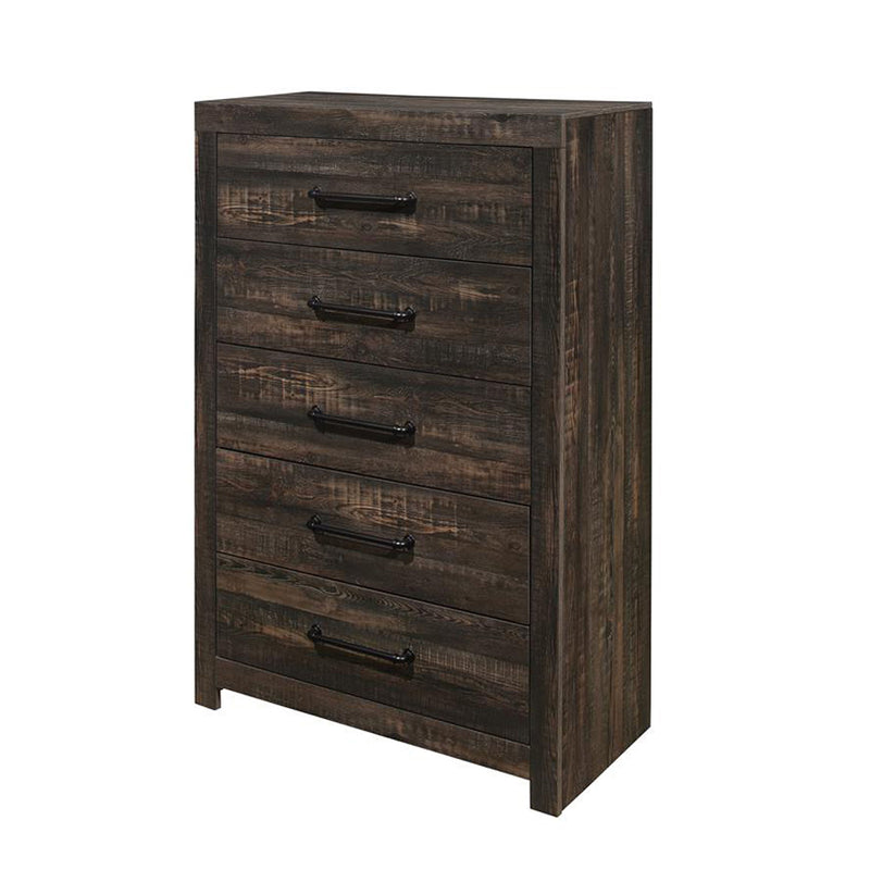 Monica - Chest With Spacious Drawers Bar Handles - Dark Oak
