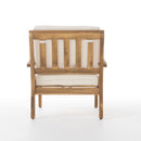 Outdoor Club Chair With Cushion And Acacia Wood Frame - Teak