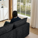 L Shaped Modular Sectional Sofa With Movable Ottoman, 3 Seater Comfortable Seating