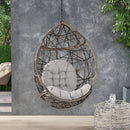 Marlin Hanging Egg Chair Basket With Teardrop Design - Gray