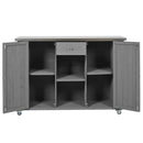 Outdoor Kitchen Island With Stainless Steel Top, Ample Storage Space, Towel And Spice Racks And A Bottle Opener