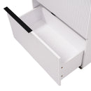 Fluted Bathroom Vanity With Ceramic Sink, Soft Close Slides