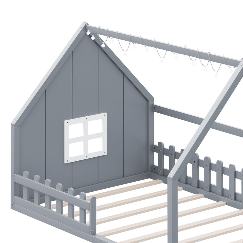 House Bed With Window And Fence