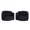 Upholstered Oversized 360° Swivel Accent Barrel Chair And Half Cozy Sofa With 3 Pillows