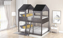 Bunk Bed With Roof, Window, Guardrail, Ladder