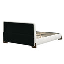 Elegant Boucle Upholstered Bed With Solid Wood Legs
