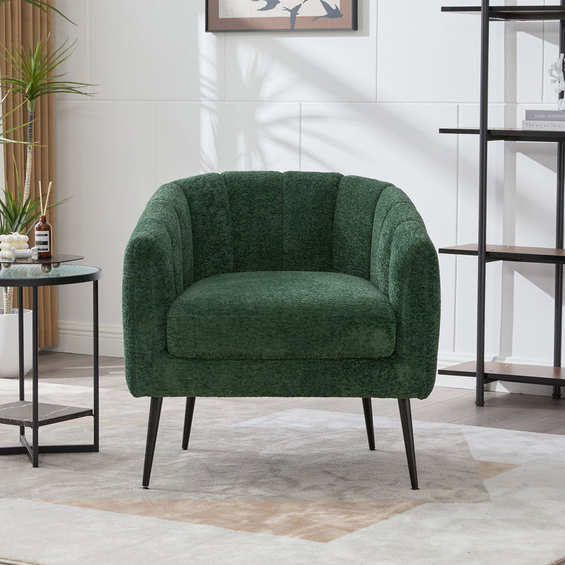 Vanity Barrel Accent Lounge Chair - Green