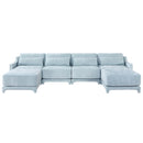 Stylish Sofa With Ottoman And Lumbar Pillows, Ergonomic Design