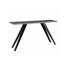 Acacia Wood And Metal Console Table, Live Edge, Angled Legs, Modern Living Room Furniture - Gray / Black