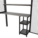 Metal Loft Bed With Wardrobe, Desk, Storage Shelves