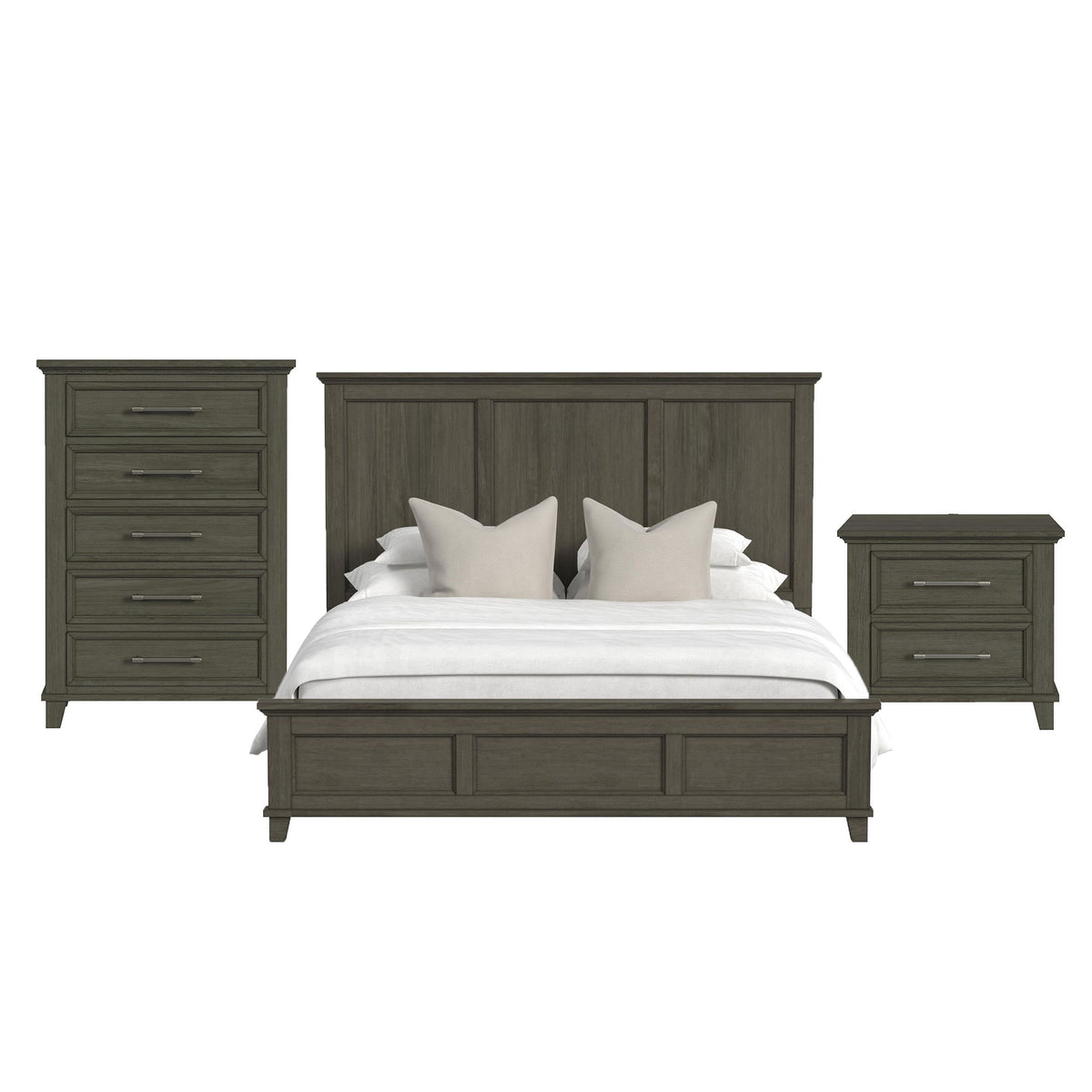 Canterbury Panel Bedroom Set in Dark Gray by Elements International