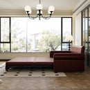 3 In 1 Convertible Sleeper Sofa With Nailhead Trim & Rolled Arm