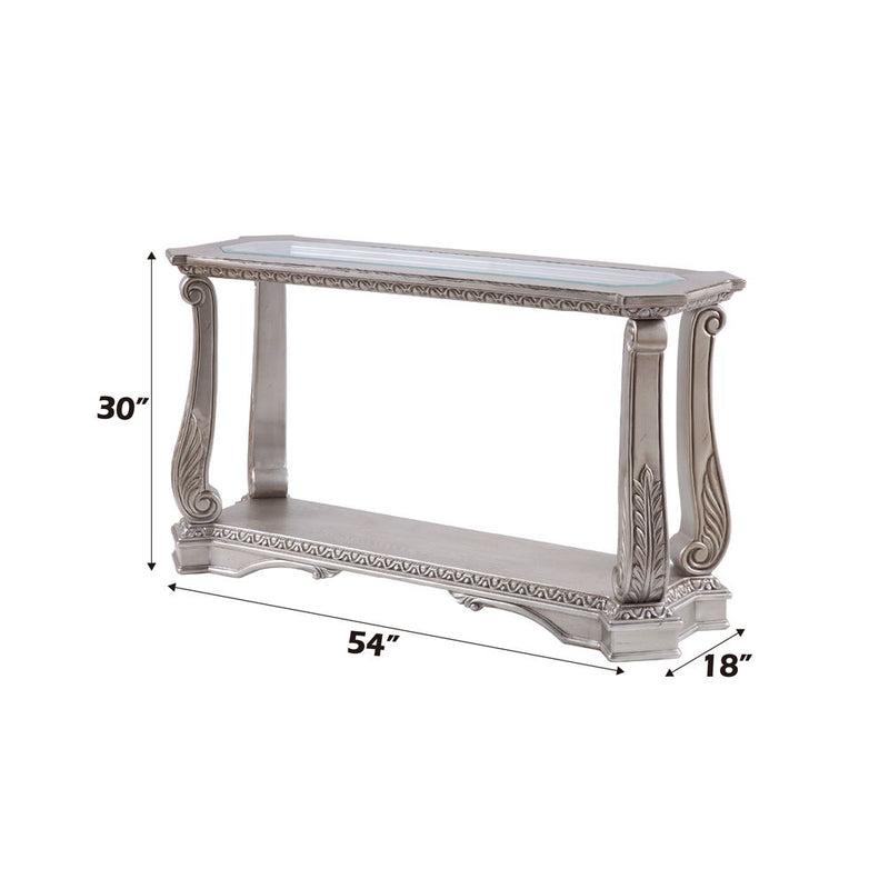 Northville - Accent Table - Antique Silver & Clear Glass