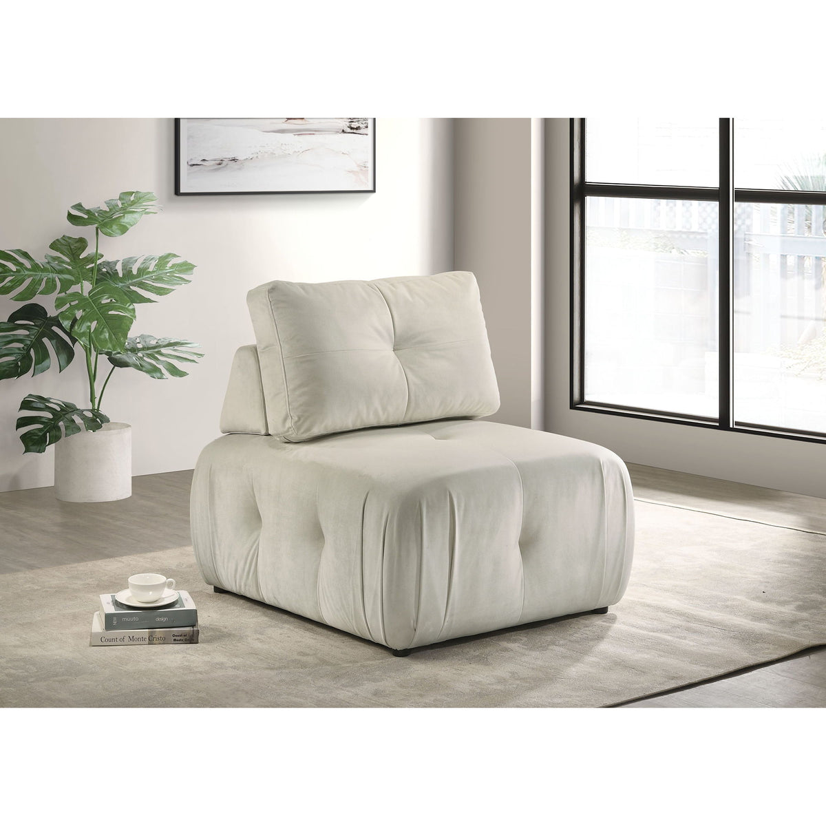 Nahla Modular Chair in Beige by Elements International, view 10