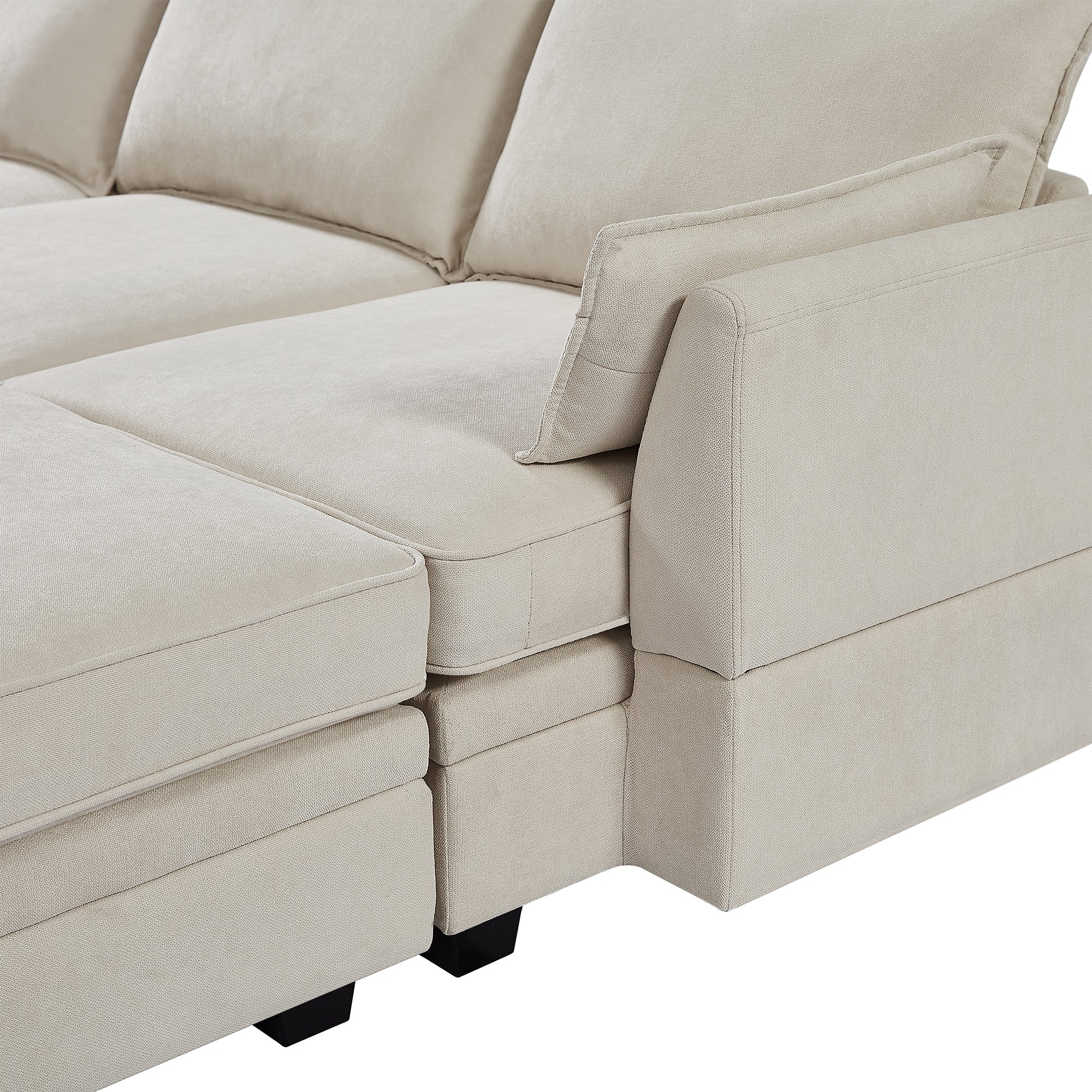 U_Style Modern Large U-Shape Modular Sectional Sofa,  Convertible Sofa Bed with Reversible Chaise for Living Room, Storage Seat