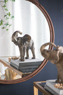 Round Hand Carved Rose Antique Mirror Frame, Wall Mirror For Live Space