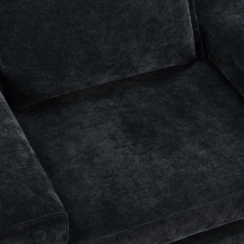 Chenille Upholstered Accent Chair With Wide Armrests And Ergonomic Back Support