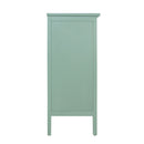 3 Drawer Storage Cabinet With Hollow Carved Design And Metal Handles, Chest For Entryway, Living Room Or Bedroom - Light Green