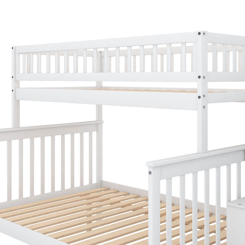 Twin Over Full Bunk Bed With Trundle And Staircase