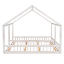 Twin Size House Platform Beds,Two Shared Beds, White