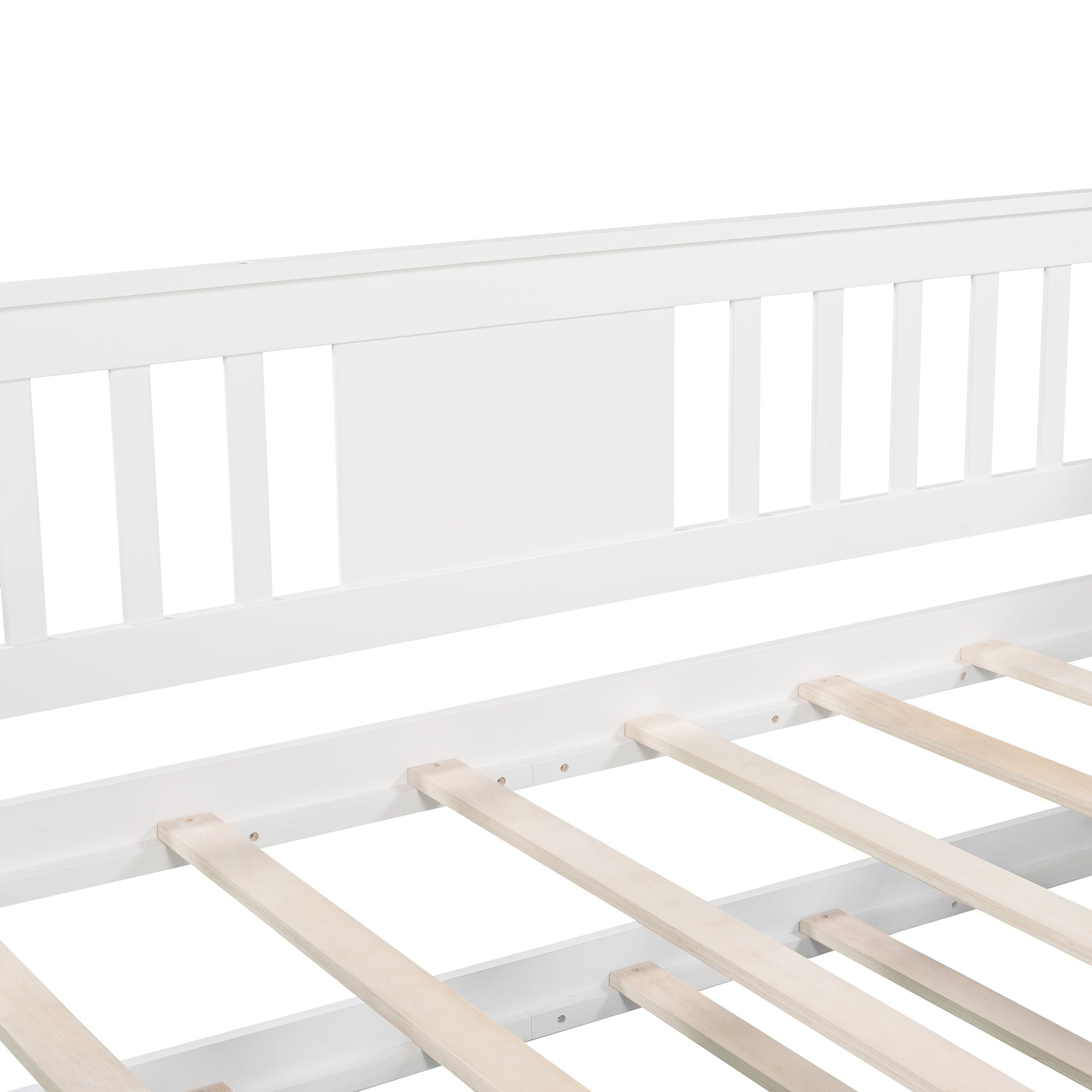 Twin Wooden Daybed with Trundle Bed  , Sofa Bed for Bedroom Living Room, White - Atlantic Fine Furniture Melbourne FL
