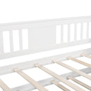 Twin Wooden Daybed with Trundle Bed  , Sofa Bed for Bedroom Living Room, White