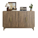 Sideboard Buffet Cabinet With Carved Doors And Adjustable Layer Board