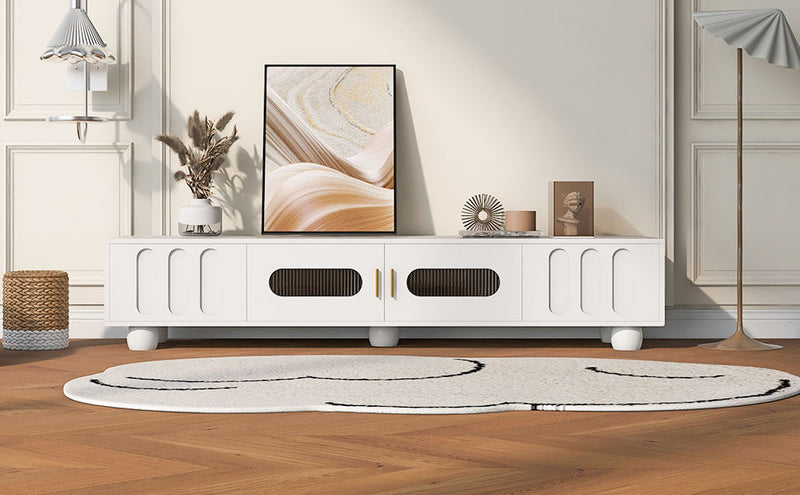 Modern TV Stand For TVs Up To 80", 2 Drawers And Cabinet