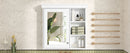 Bathroom Medicine Cabinet With Mirror, Wall Mounted Mirror Cabinet & Storage Organizer, Over The Toilet Storage White Storage Cabinet For Bathroom - White