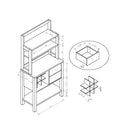 Bakers Cabinet With Three Display Shelves, Wine Compartment & Two Drawers - Red Cocoa