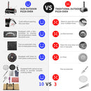 Pizza Oven Outdoor 12" Automatic Rotatable Pizza Ovens Portable Stainless Steel Wood Fired Pizza Oven Pizza Maker With Built-In Thermometer Pizza Cutter Carry Bag
