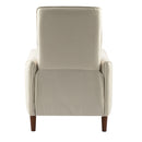 Upholstered Push Recliner Chair With Rubber Wood Legs For Living Room