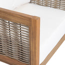 Outdoor Acacia Wood Club Chairs With Cushions