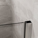 Bifold Frameless Glass Shower Door With Pivot Swing Panel, Tempered Clear Glass