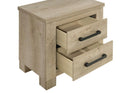 Oakglen - 2-Drawer Nightstand Bedside Table - Weathered Oak