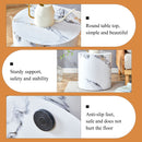 Elegant Cylindrical Table With Patterned Design For Versatile Use - White