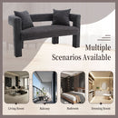 Modern Chenille Loveseat Sofa, Comfy Upholstered 2 Seater